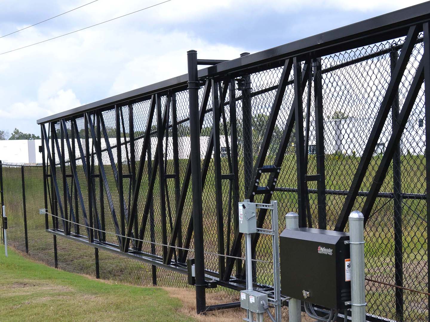 Photo of a commercial automatic gate from a Savannah GA fence company