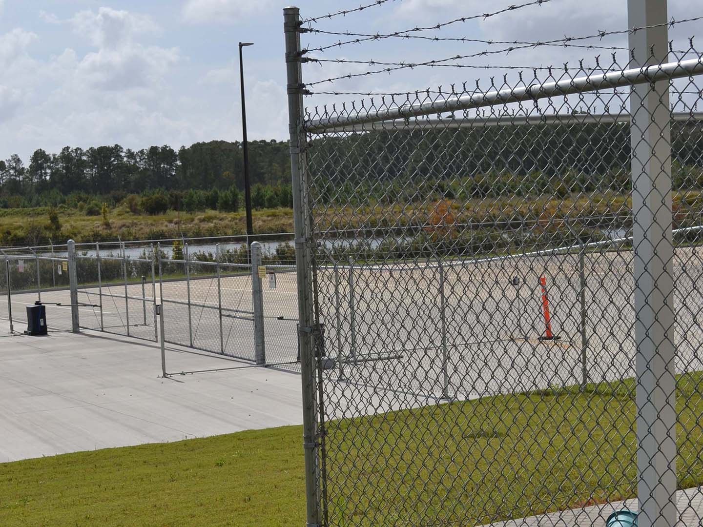 Photo of a commercial chain link fence from a Chatham County GA fence company